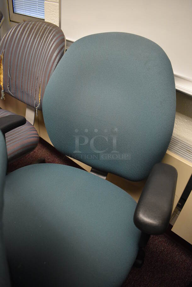 2 Teal Office Chairs on Casters. 20x20x36. 2 Times Your Bid! (Whitaker Hall - Room 132 - Office G) - Image 3 of 3