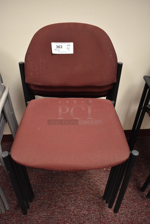 4 Maroon Chairs. 20x18x32. 4 Times Your Bid! 20x18x32. (Whitaker Hall - Room 132 - Office H)