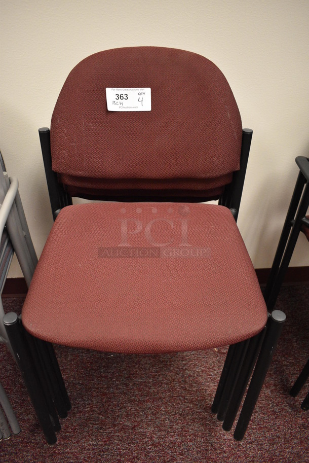 4 Maroon Chairs. 20x18x32. 4 Times Your Bid! 20x18x32. (Whitaker Hall - Room 132 - Office H) - Image 1 of 5