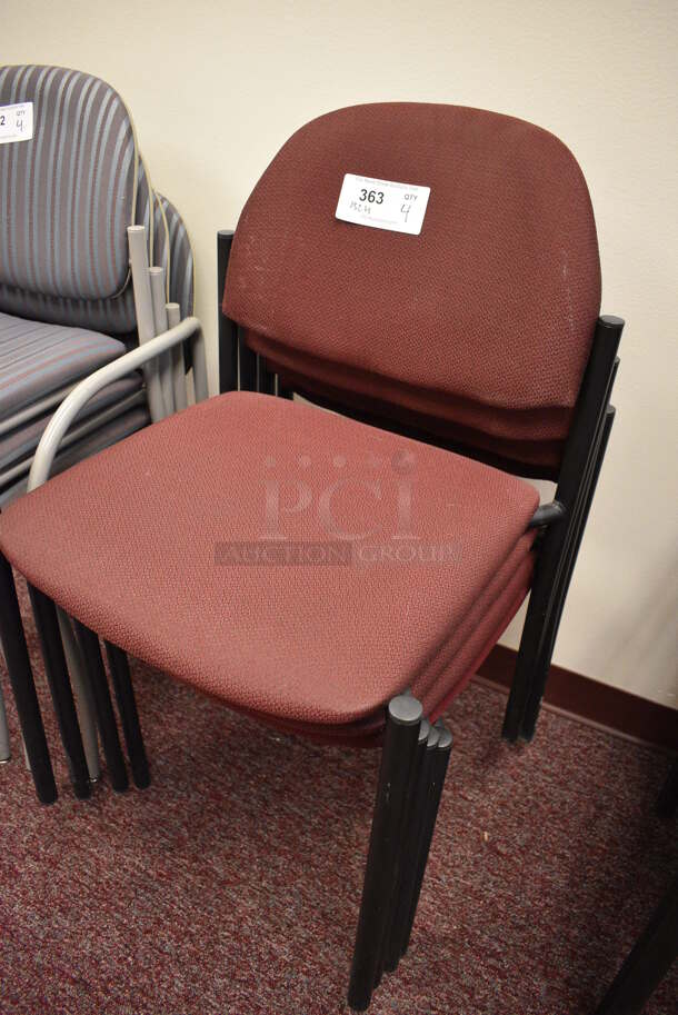 4 Maroon Chairs. 20x18x32. 4 Times Your Bid! 20x18x32. (Whitaker Hall - Room 132 - Office H) - Image 2 of 5