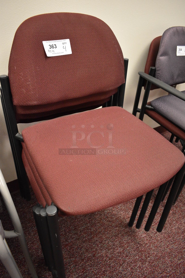 4 Maroon Chairs. 20x18x32. 4 Times Your Bid! 20x18x32. (Whitaker Hall - Room 132 - Office H) - Image 4 of 5