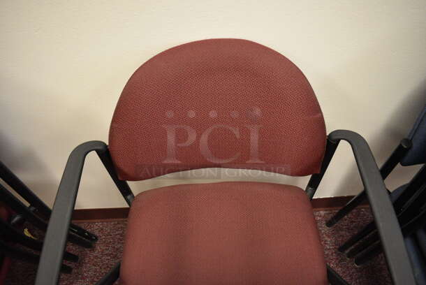 2 Various Chairs; Purple and Maroon w/ Arm Rests. Includes 23x18x30. 2 Times Your Bid! (Whitaker Hall - Room 132 - Office H) - Image 3 of 4