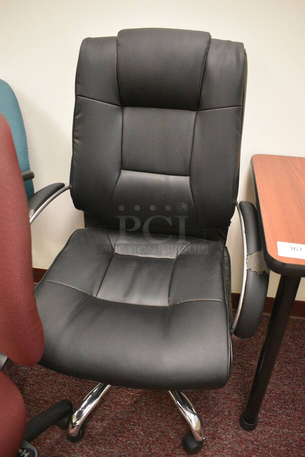 3 Various Office Chairs on Casters; Black, Maroon and Teal. Includes 21x21x41. 3 Times Your Bid! (Whitaker Hall - Room 132 - Office H) - Image 3 of 4