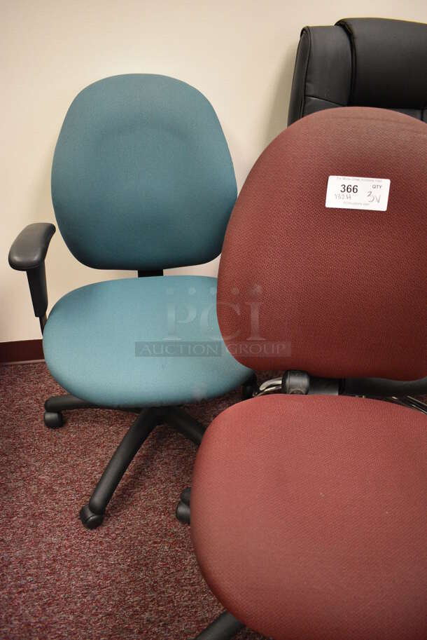 3 Various Office Chairs on Casters; Black, Maroon and Teal. Includes 21x21x41. 3 Times Your Bid! (Whitaker Hall - Room 132 - Office H) - Image 4 of 4