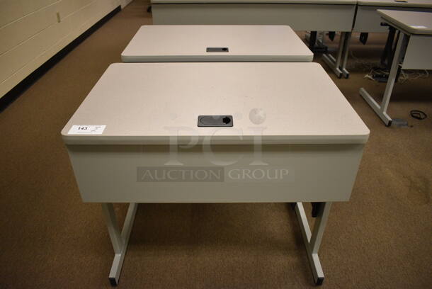 2 Computer Desks. 35.5x28x29. 2 Times Your Bid! (John N. Hall Tech - Room 103)