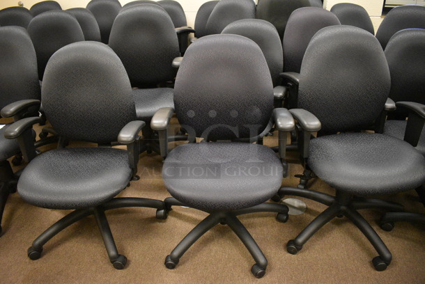 4 Black Office Chairs w/ Arm Rests on Casters. Stock Picture - Cosmetic Condition May Vary.
24x21x39. 4 Times Your Bid! (John N. Hall Tech - Room 103) - Image 2 of 4