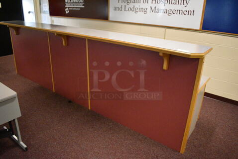 Wood Pattern Counter. Does Not Include Contents. There Will Be a $250 Fee To Remove and Load This Item. 160x37x48. (John N. Hall Tech - Room 101)