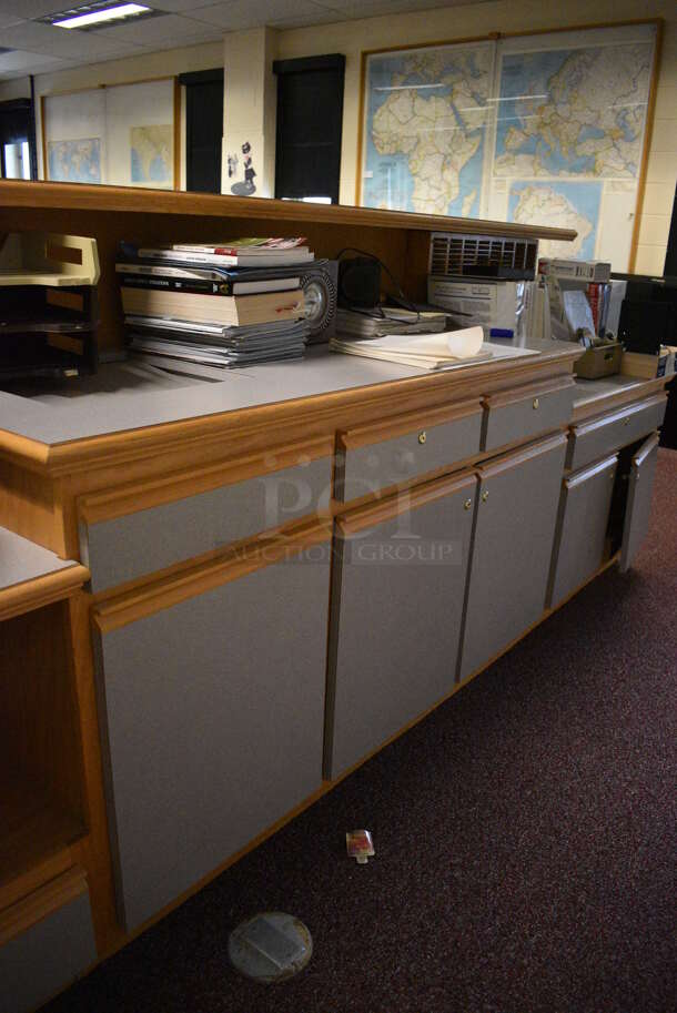Wood Pattern Counter. Does Not Include Contents. There Will Be a $250 Fee To Remove and Load This Item. 160x37x48. (John N. Hall Tech - Room 101) - Image 5 of 8