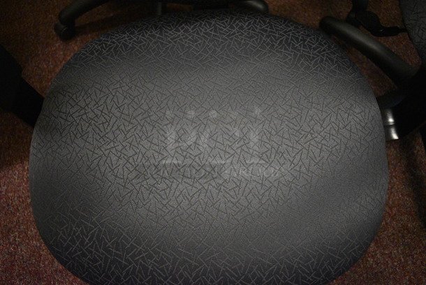 6 Black Office Chairs w/ Arm Rests on Casters. Stock Picture - Cosmetic Condition May Vary. 24x21x39. 6 Times Your Bid! (John N. Hall Tech - Room 101) - Image 3 of 4