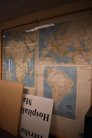 ALL ONE MONEY! Lot of 4 Various Maps; South America, Europe, Africa and Central America. Does Not Include Case. Includes 35x45. (John N. Hall Tech - Room 101)