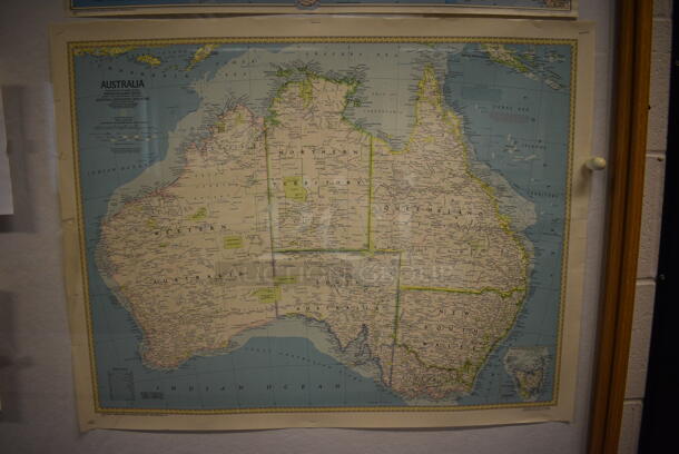 ALL ONE MONEY! Lot of 3 Various Maps; The World, South Asia and Australia. Does Not Include Case. Includes 30x23. (John N. Hall Tech - Room 101) - Image 4 of 4