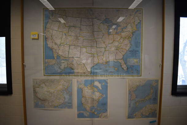 ALL ONE MONEY! Lot of 4 Various Maps; The United States, China, North America and Japan/Korea. Does Not Include Case. Includes 68x48. (John N. Hall Tech - Room 101) - Image 1 of 5
