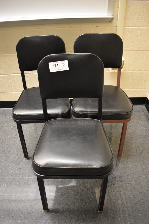 3 Black Chairs. 17x16x32. 3 Times Your Bid! (John N. Hall Tech - Room 102)