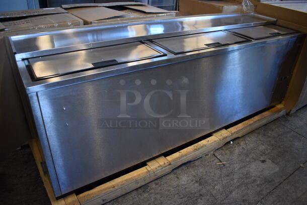 BRAND NEW! 2014 Micro Matic Model MDW-95S Stainless Steel Commercial Back Bar Cooler w/ 3 Sliding Lids. 115 Volts, 1 Phase. 96x26x34. Tested and Working! - Image 2 of 12