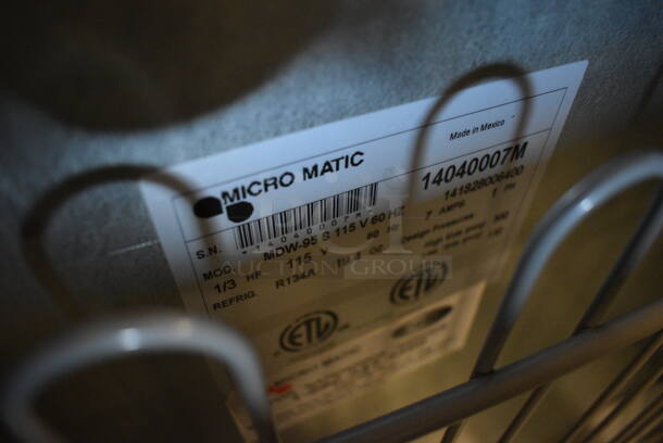 BRAND NEW! 2014 Micro Matic Model MDW-95S Stainless Steel Commercial Back Bar Cooler w/ 3 Sliding Lids. 115 Volts, 1 Phase. 96x26x34. Tested and Working! - Image 5 of 12