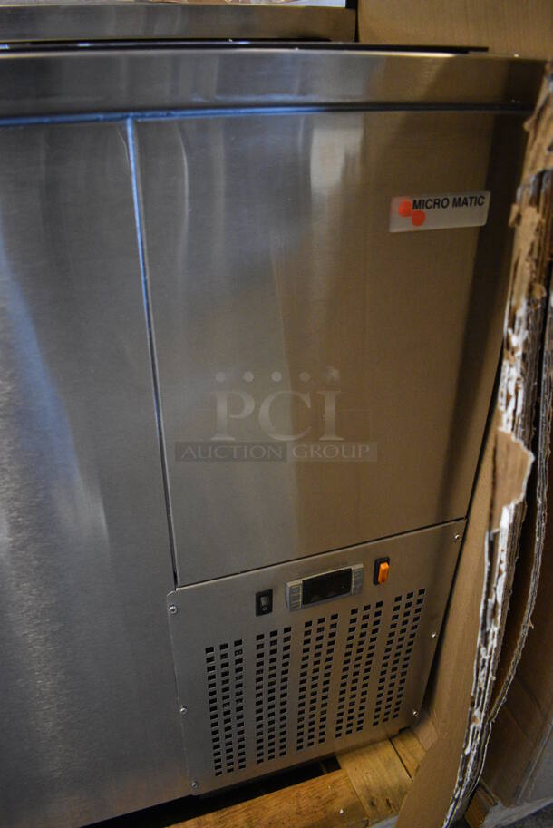 BRAND NEW! 2014 Micro Matic Model MDW-95S Stainless Steel Commercial Back Bar Cooler w/ 3 Sliding Lids. 115 Volts, 1 Phase. 96x26x34. Tested and Working! - Image 9 of 12
