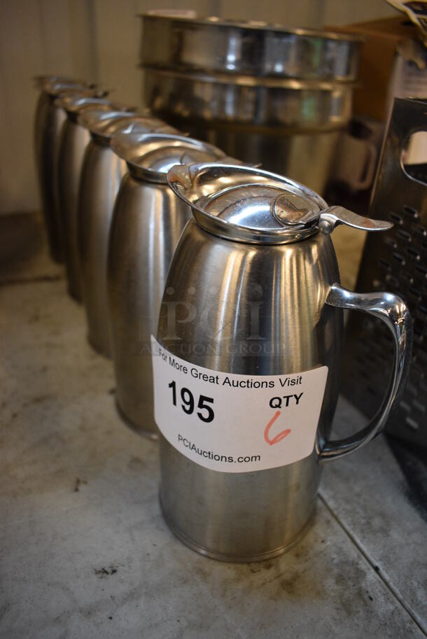 6 Stainless Steel Coffee Urns. 5x4x8. 6 Times Your Bid!
