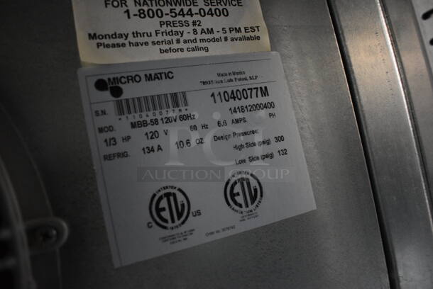 BRAND NEW! 2011 Micro Matic Model MDD-58 Metal Commercial 2 Door Direct Draw Kegerator. 115 Volts, 1 Phase. 60x28x38. Tested and Working! - Image 6 of 8