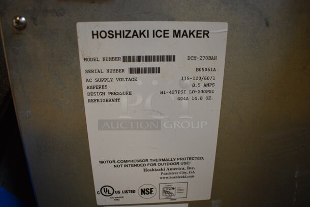 BRAND NEW! 2012 Hoshizaki Model DCM-270BAH Stainless Steel Commercial Countertop Ice and Water Dispenser Machine. 115-120 Volts, 1 Phase. 16.5x24x32 - Image 6 of 6