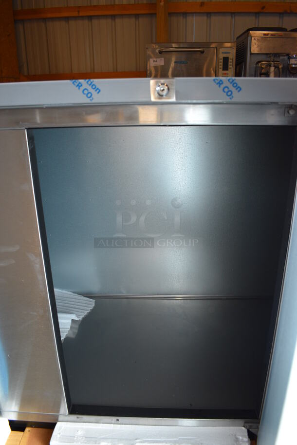 BRAND NEW! 2014 Fagor Model FBB-95-S-SLP-GR Stainless Steel Commercial 3 Door Undercounter Cooler. 115 Volts, 1 Phase. 95.5x29x37.5. Tested and Working! - Image 4 of 8