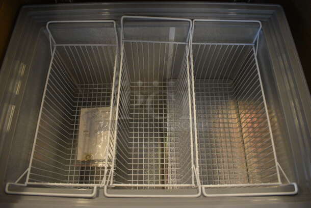 BRAND NEW! Model XS246YBL Metal Commercial Cooler Chest Showcase Merchandiser w/ 2 Sliding Lids. 110 Volts, 1 Phase. 33x26x33.5. Tested and Working! - Image 4 of 8