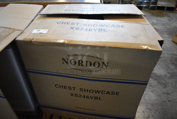 BRAND NEW! Model XS246YBL Metal Commercial Cooler Chest Showcase Merchandiser w/ 2 Sliding Lids. 110 Volts, 1 Phase. 33x26x33.5. Tested and Working! - Image 8 of 8