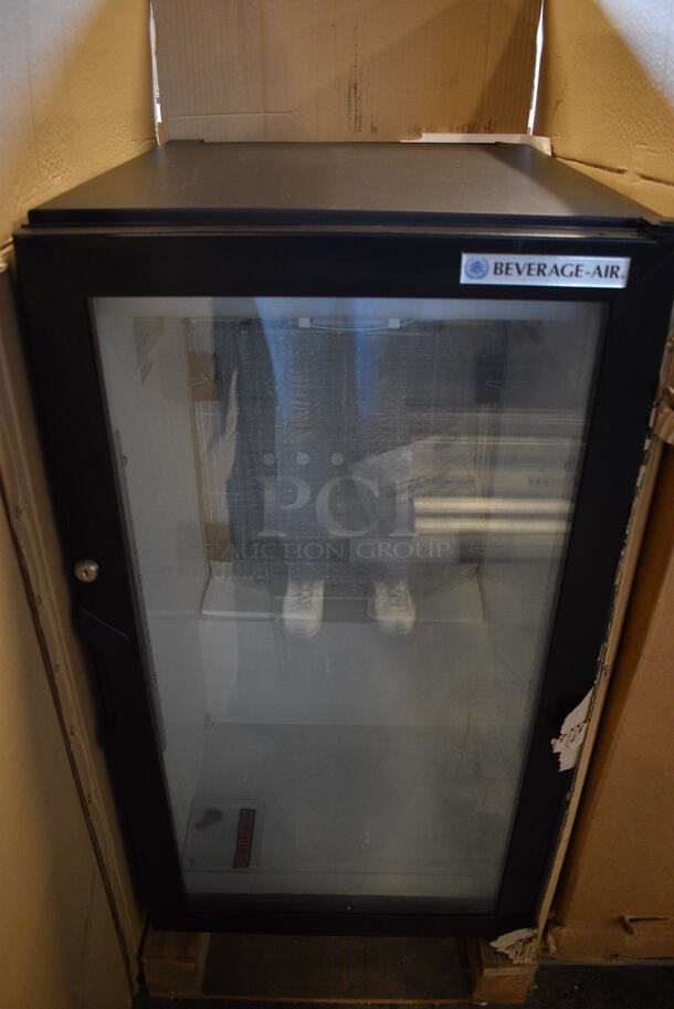 BRAND NEW! Beverage Air Carrier Model CT96Y Metal Commercial Single Door Reach In Cooler Merchandiser w/ Poly Coated Racks. 115 Volts, 1 Phase. 21x25x39. Tested and Working!
