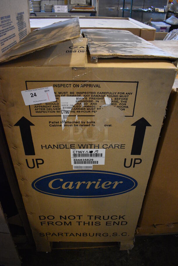 BRAND NEW! Beverage Air Carrier Model CT96Y Metal Commercial Single Door Reach In Cooler Merchandiser w/ Poly Coated Racks. 115 Volts, 1 Phase. 21x25x39. Tested and Working! - Image 8 of 8
