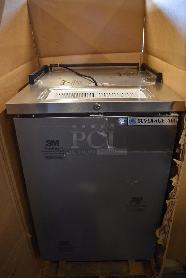 BRAND NEW! Beverage Air Model BM23HC-S-32-JC Stainless Steel Commercial Direct Draw Kegerator on Commercial Casters. Comes w/ Beer Tower! 115 Volts, 1 Phase. 25x27x38. Tested and Working! - Image 1 of 9