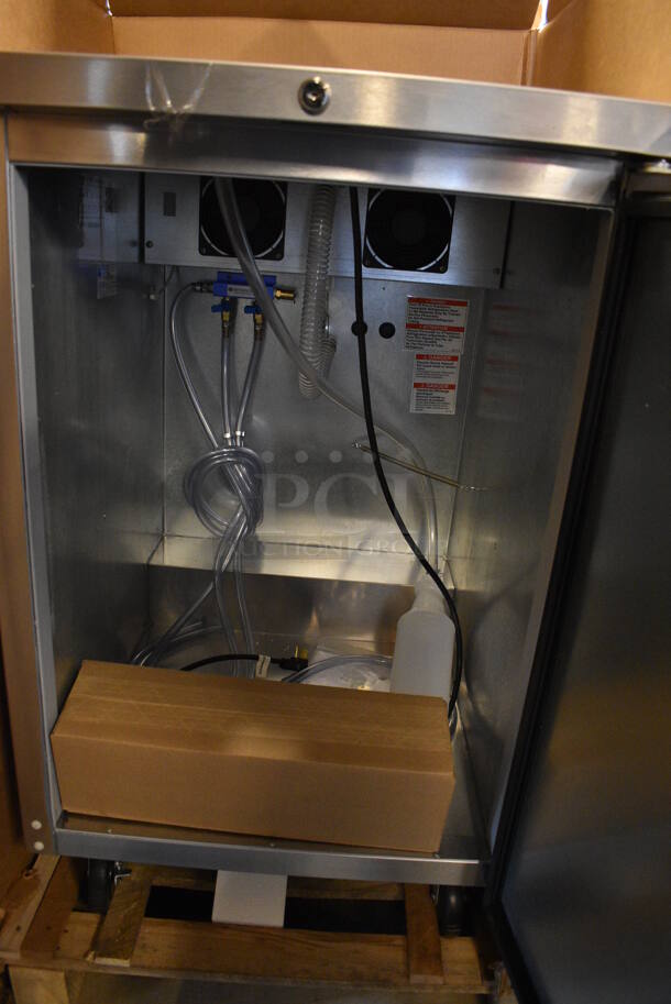 BRAND NEW! Beverage Air Model BM23HC-S-32-JC Stainless Steel Commercial Direct Draw Kegerator on Commercial Casters. Comes w/ Beer Tower! 115 Volts, 1 Phase. 25x27x38. Tested and Working! - Image 5 of 7