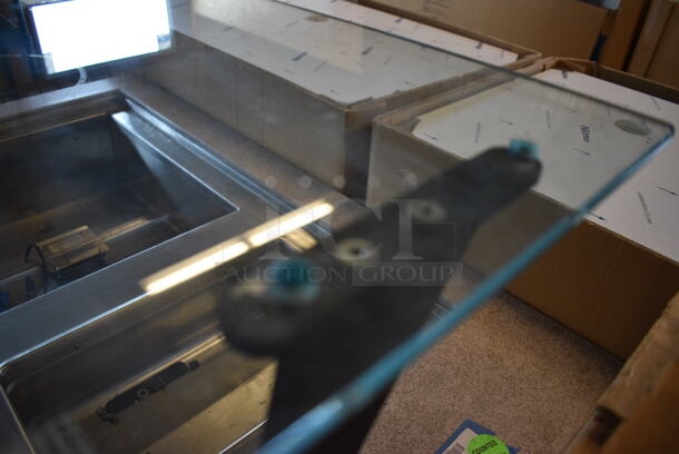 Metal Commercial Refrigerated Table w/ Sneeze Guard and Tray Slide on Commercial Casters. 60x44x55. Tested and Working! - Image 5 of 8