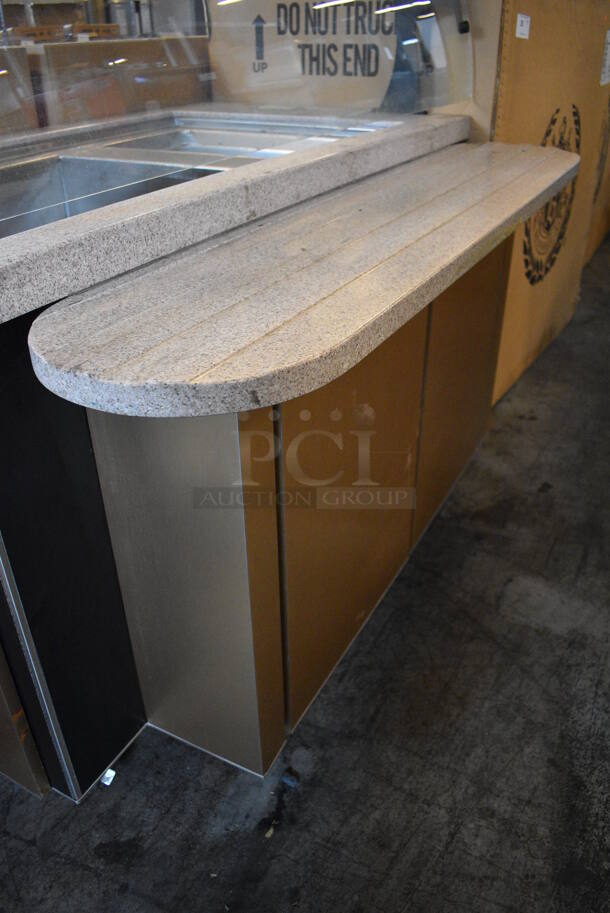 Metal Commercial Refrigerated Table w/ Sneeze Guard and Tray Slide on Commercial Casters. 60x44x55. Tested and Working! - Image 7 of 8