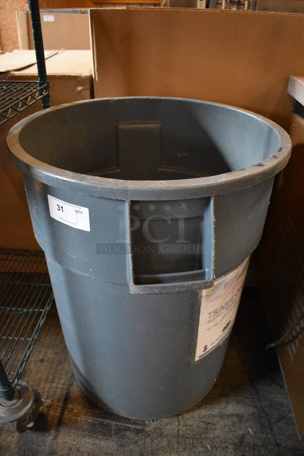 Gray Poly Trash Can. 30x26x33