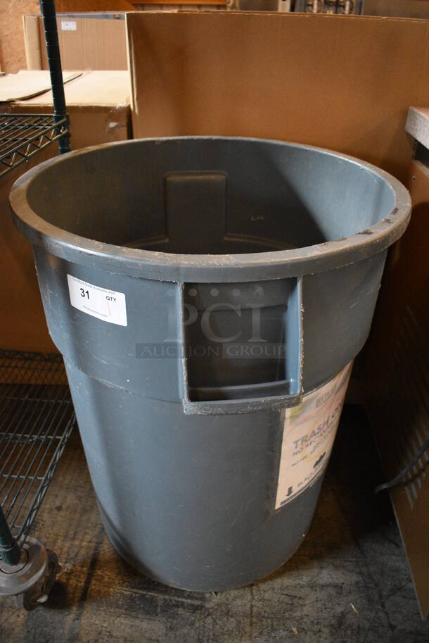 Gray Poly Trash Can. 30x26x33 - Image 1 of 3
