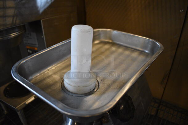 Model BR001N Stainless Steel Commercial Countertop Meat Grinder w/ Tray and Pusher. 110 Volts, 1 Phase. 9x16x17. Tested and Does Not Power On - Image 2 of 5