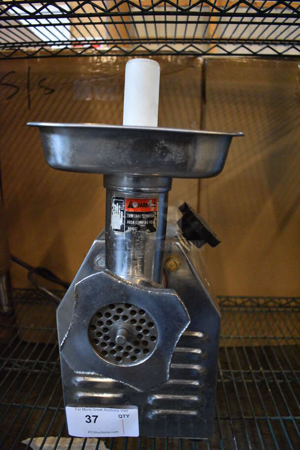 Model BR001N Stainless Steel Commercial Countertop Meat Grinder w/ Tray and Pusher. 110 Volts, 1 Phase. 9x16x17. Tested and Does Not Power On - Image 4 of 5