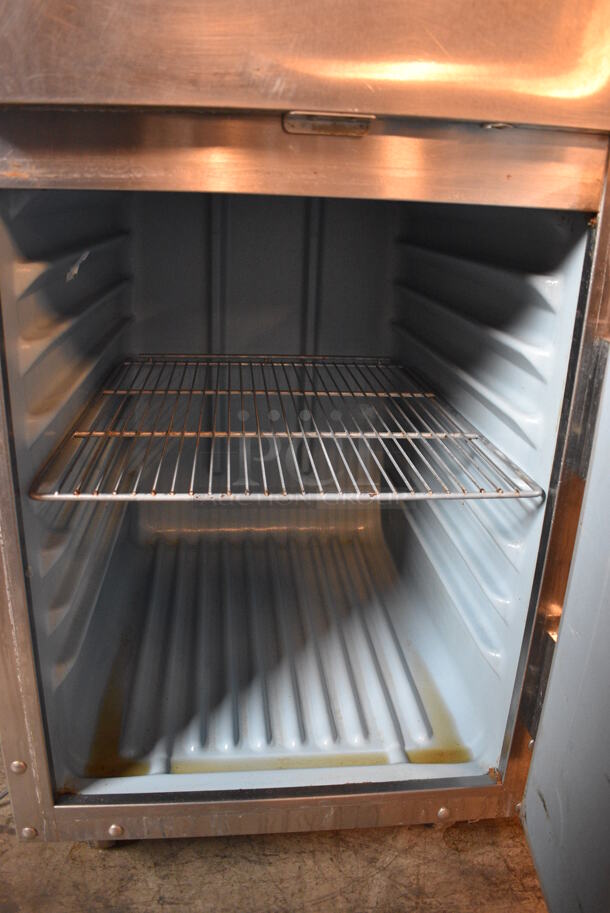 GREAT! Delfield 6000 XL Stainless Steel Commercial 2 Half Size Door Reach In Freezer w/ Poly Coated Racks on Commercial Casters. 26x32x80. Cannot Test - Unit Was Previously Hardwired - Image 6 of 6