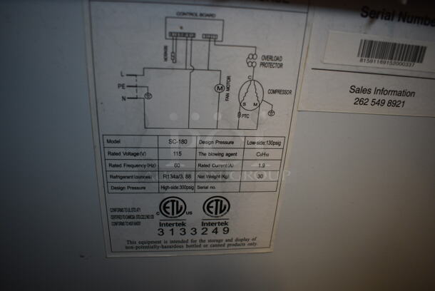 NICE! Model SC-180 Metal Commercial Floor Style Open Grab N Go Merchandiser Cooler on Commercial Casters. 115 Volts, 1 Phase. 34x21x32. Tested and Working! - Image 6 of 6