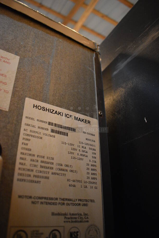 SWEET! Hoshizaki Model KM-500MAH Stainless Steel Commercial Air Cooled Ice Machine Head on Commercial Ice Bin. 115-120 Volts, 1 Phase. 22x32x77 - Image 7 of 7