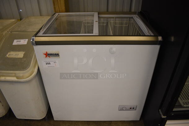 NICE! Omcan Metal Commercial Chest Freezer Merchandiser. 29x21x31. Tested and Working!