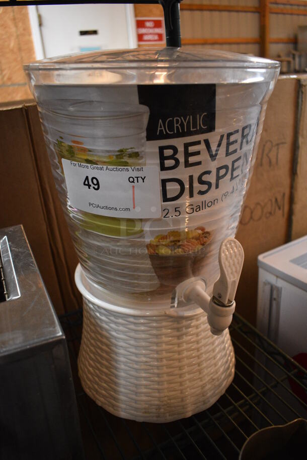 White and Clear Poly Countertop 2.5 Gallon Beverage Holder Dispenser. 11x13x17 - Image 2 of 3