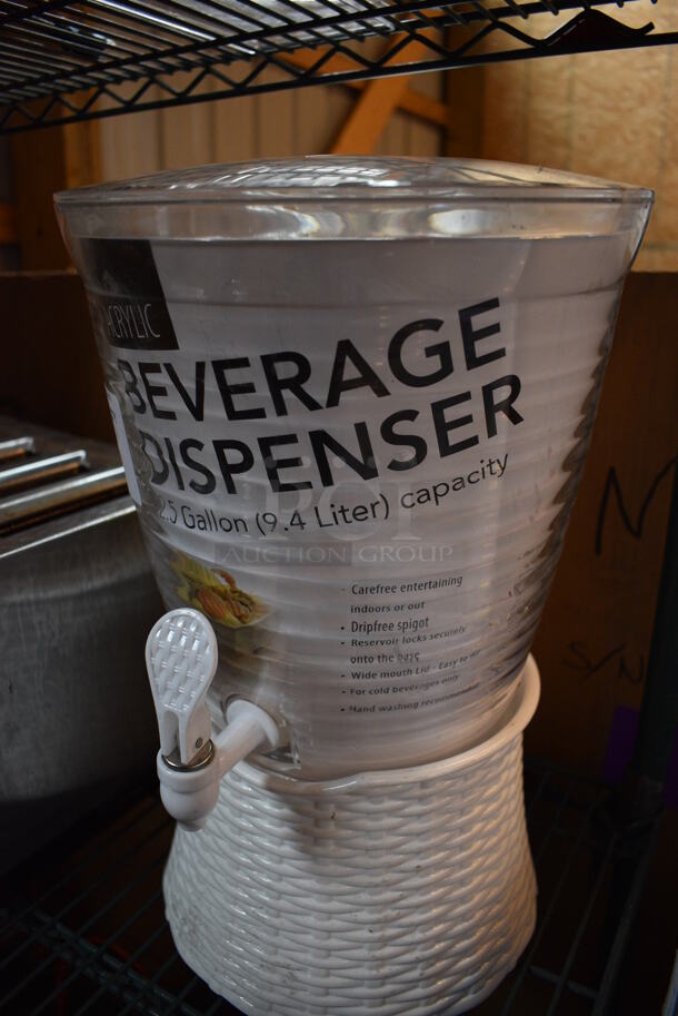 White and Clear Poly Countertop 2.5 Gallon Beverage Holder Dispenser. 11x13x17 - Image 3 of 3