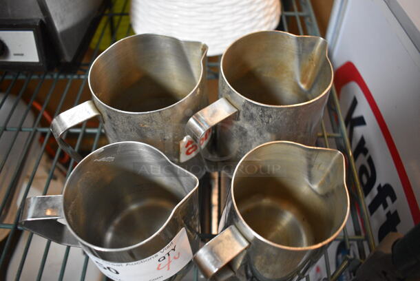 4 Various Metal Pitchers. 5x3x4.5, 6x4x5. 4 Times Your Bid! - Image 2 of 3