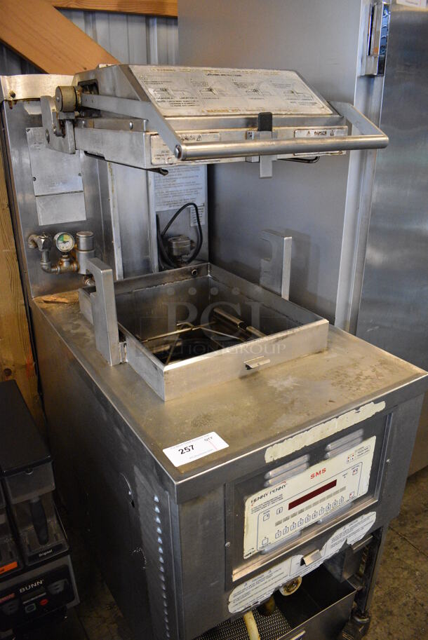 GORGEOUS! Henny Penny Model PFG-690 Stainless Steel Commercial Floor Style Natural Gas Powered Pressure Fryer w/ Filtration System on Commercial Casters. 100,000 BTU. 25x41x63 - Image 9 of 9