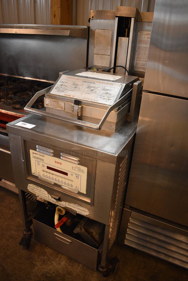GORGEOUS! Henny Penny Model PFG-690 Stainless Steel Commercial Floor Style Natural Gas Powered Pressure Fryer w/ Filtration System on Commercial Casters. 100,000 BTU. 25x41x63 - Image 4 of 9