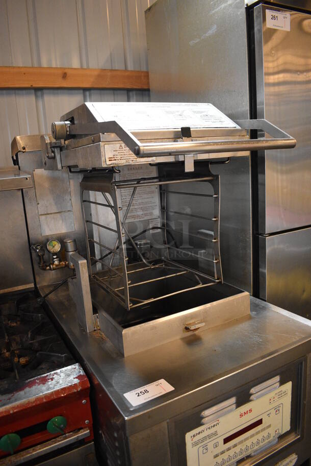 GORGEOUS! Henny Penny Model PFG-690 Stainless Steel Commercial Floor Style Natural Gas Powered Pressure Fryer w/ Filtration System on Commercial Casters. 100,000 BTU. 25x41x63 - Image 9 of 9