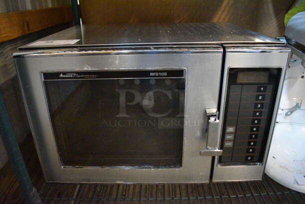 Amana Model RFS108 Stainless Steel Commercial Countertop Microwave Oven. 22x18x14 - Image 1 of 5