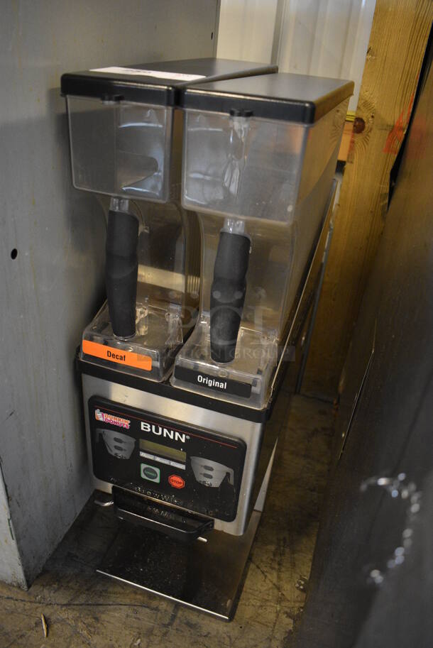 NICE! 2014 Bunn Model MHG Stainless Steel Commercial Countertop 2 Hopper Coffee Bean Grinder. 120 Volts, 1 Phase. 9x16x30. Tested and Working! - Image 2 of 4