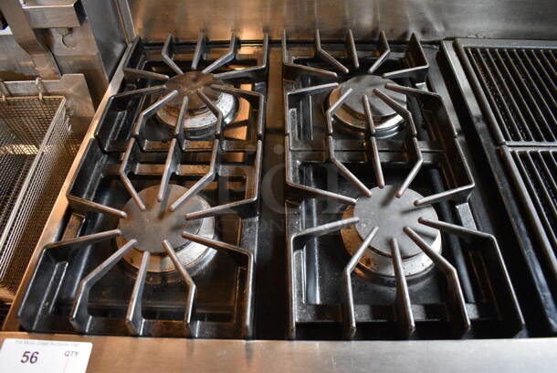 GREAT! Viking Professional Stainless Steel Commercial Gas Powered 6 Burner Range w/ Center Grates and 2 Lower Ovens. 48x27x47 - Image 5 of 8