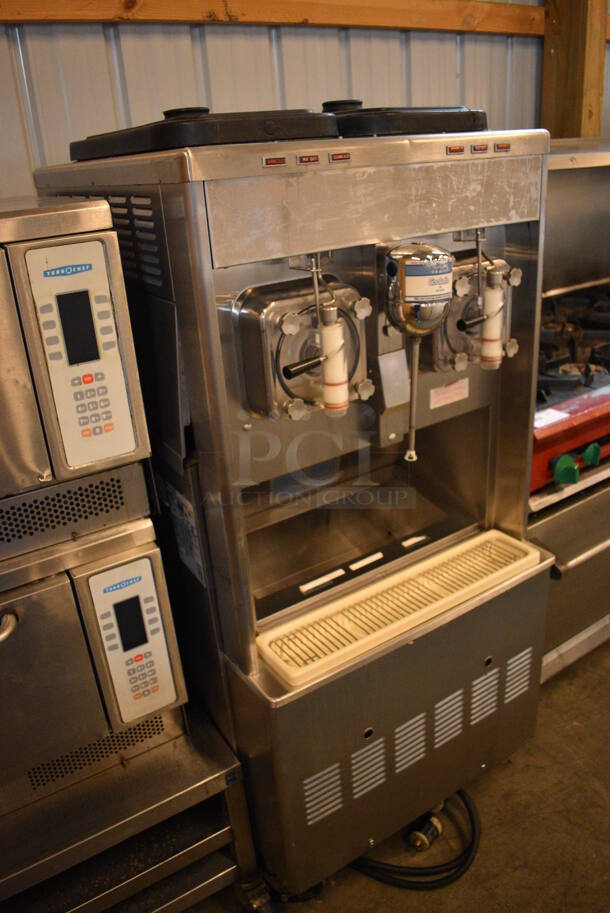 FANTASTIC! Taylor Model 342D-27 Stainless Steel Commercial Floor Style Air Cooled 2 Flavor Frozen Beverage Machine w/ Drink Mixing Attachment on Commercial Casters. 208-230 Volts, 1 Phase. 26x32x62 - Image 5 of 6